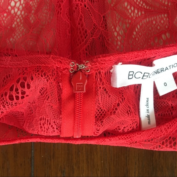 BCBGeneration Red Lace Dress | 0 | NWOT - Picture 8 of 8